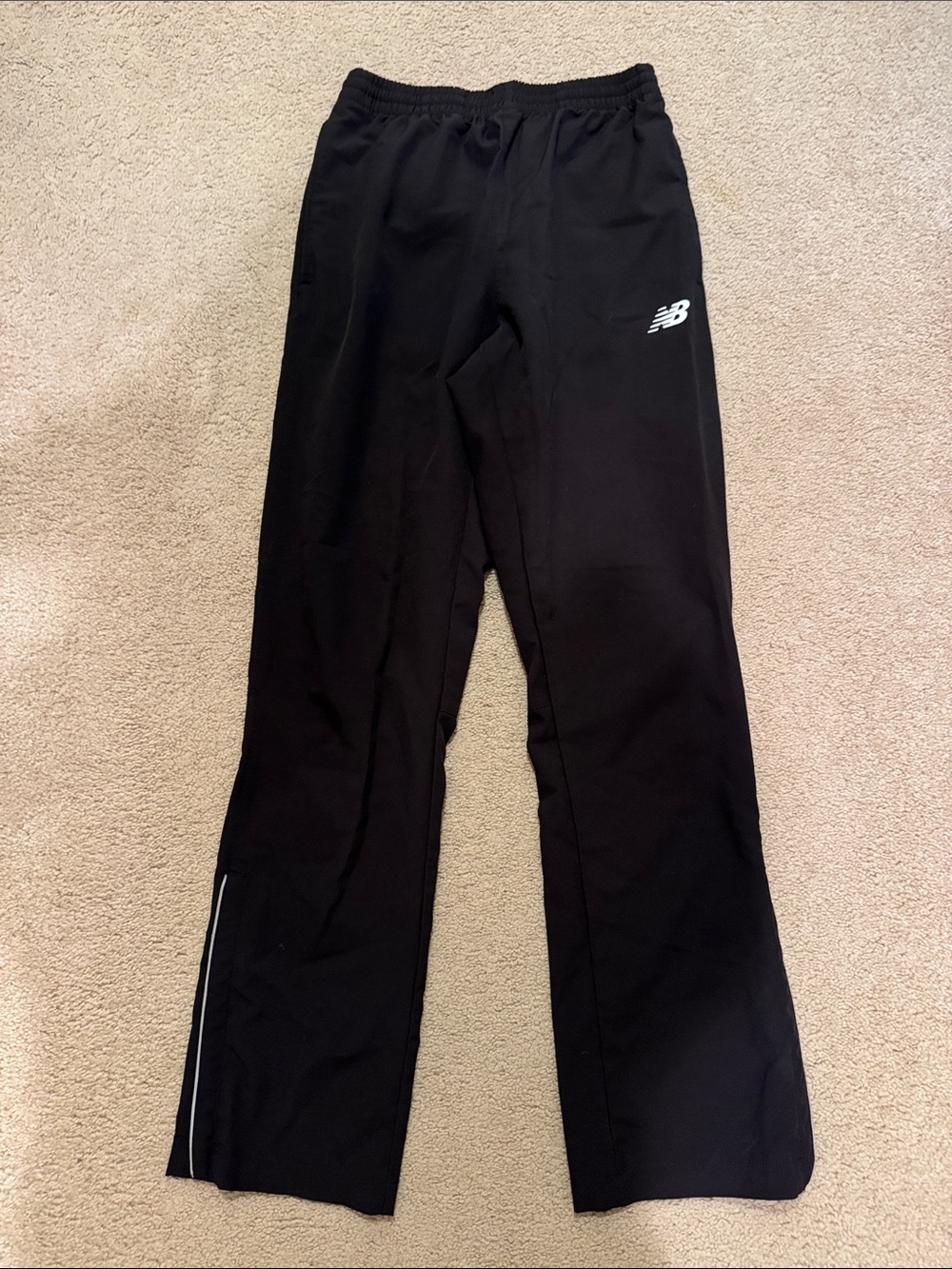 New Balance Black small Jogger Pants with Logo with zipper slits on side